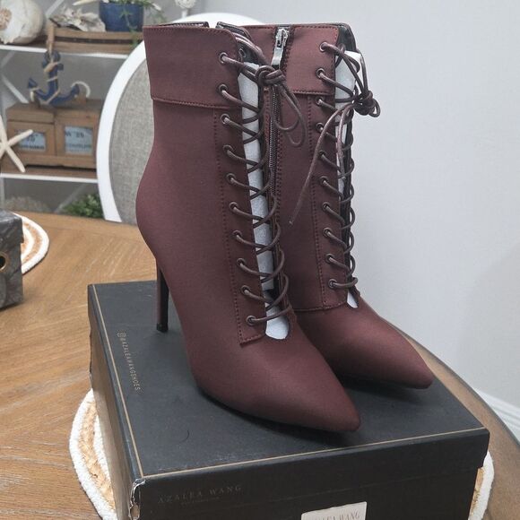 AZALEA WANG Light Me Up Stiletto Bootie in Brown 8,,NIB - Picture 5 of 6